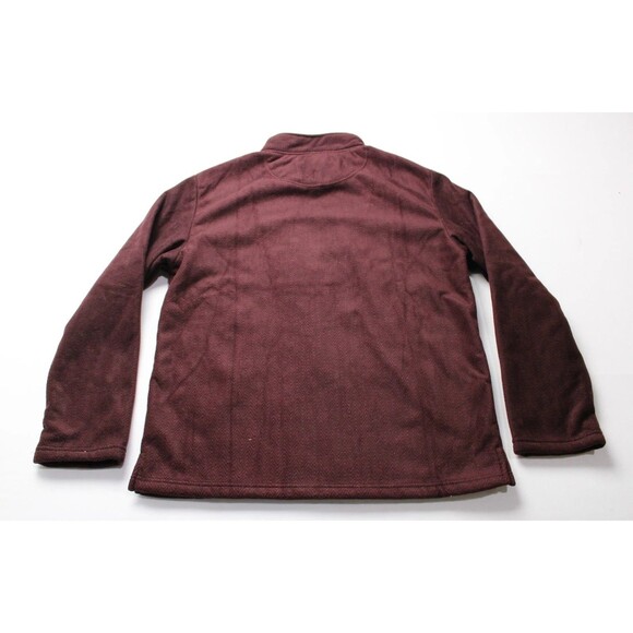 London Fog Men's Half-Zip Sherpa-Lined Pullover Sweater Burgundy Size L Large - Picture 4 of 4